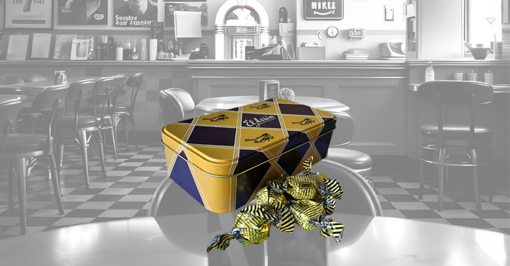 Nueva reedición de nuestra lata de rombos rellena de deliciosos toffees de chocolate