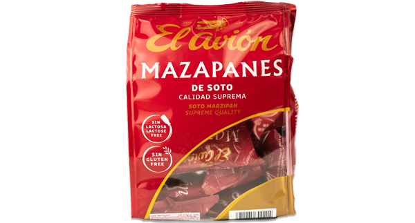 Packaging de 200 gramos de mazapanes de soto
