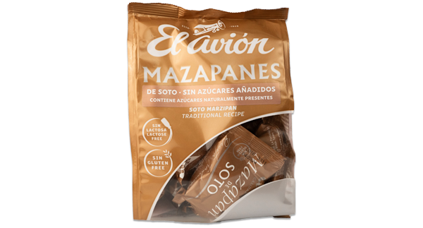 Packaging de 200 gramos de mazapanes sin azúcar añadido